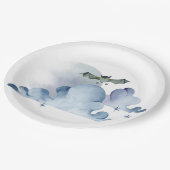 Becken und Wolken Pappteller (Schrägansicht)