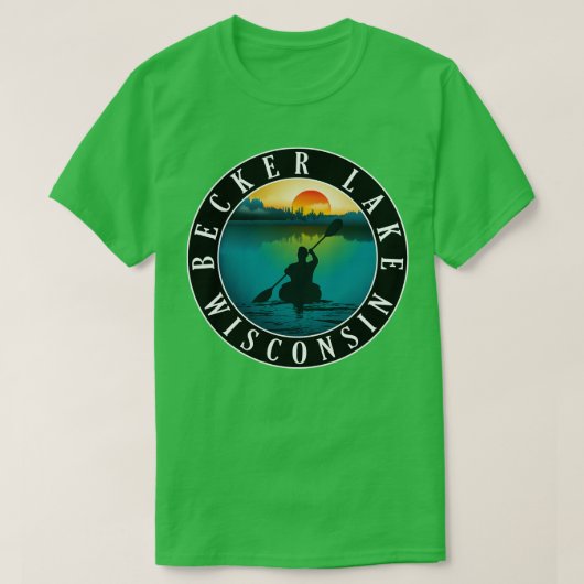 Becker Lake Wisconsin Kayaking T-Shirt (Design vorne)