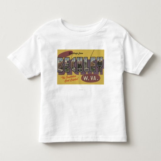 Beckley, West Virginia - große Buchstabe-Szenen Kleinkind T-shirt (Vorderseite)