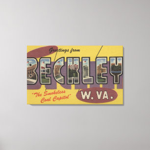 Beckley, West Virginia - große Buchstabe-Szenen Leinwanddruck