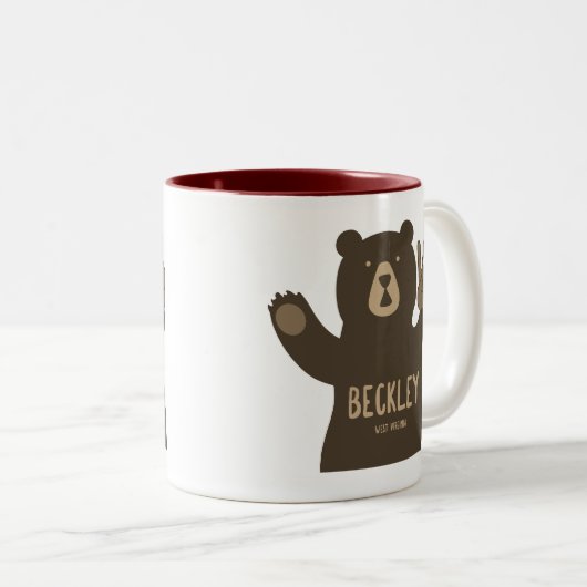Beckley West Virginia Peace Bear Zweifarbige Tasse (VorderseiteRechts)