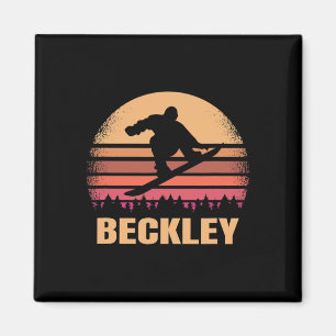 Beckley West Virginia Snowboarding Outdoor Vintag Magnet