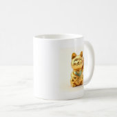 beckoning cat: Japanese-Inspired Art Kaffeetasse (VorderseiteRechts)