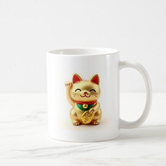 beckoning cat: Japanese-Inspired Art Kaffeetasse (Rechts)