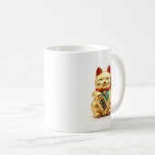 beckoning cat: Japanese-Inspired Art Kaffeetasse (VorderseiteRechts)