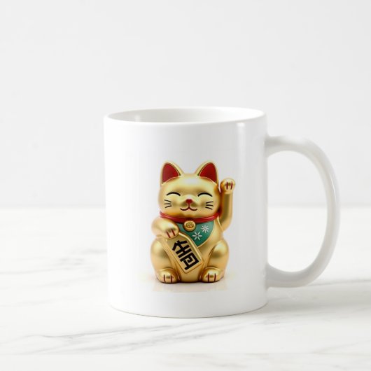 beckoning cat: Japanese-Inspired Art Kaffeetasse (Rechts)