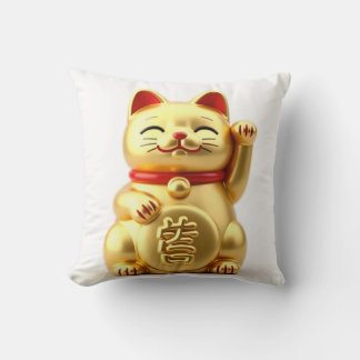 beckoning cat: Japanese-Inspired Art Kissen