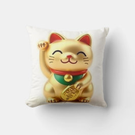 beckoning cat: Japanese-Inspired Art Kissen