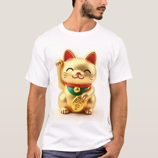beckoning cat: Japanese-Inspired Art T-Shirt (Vorderseite)