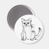Beckoning Kitty Cat Maneki Neko Magnet (Vorderseite/Rückseite)