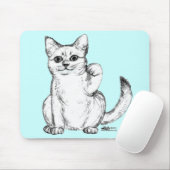Beckoning Kitty Cat Maneki Neko Mousepad (Mit Mouse)
