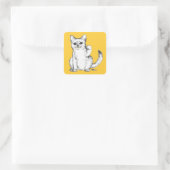 Beckoning Kitty Cat Maneki Neko Quadratischer Aufkleber (Tasche)