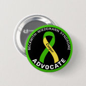 Beckwith-Wiedemann Syndrom Advocate Ribbon Black Button (Vorne & Hinten)