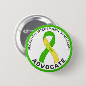 Beckwith-Wiedemann Syndrom Advocate Ribbon White Button (Vorne & Hinten)