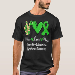 Beckwith Wiedemann Syndrom Peace Liebe Hope Green T-Shirt