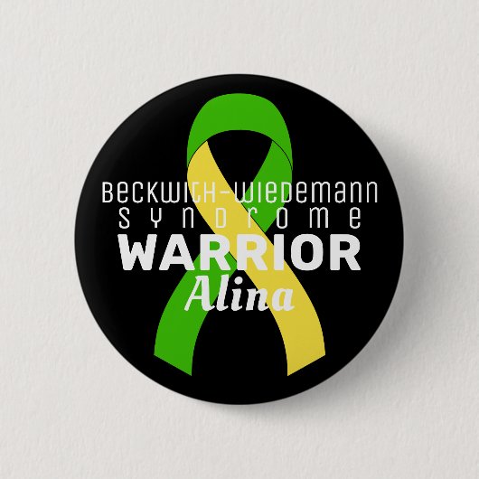 Beckwith-Wiedemann Syndrom Warrior Black Button (Vorderseite)