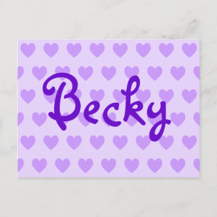 Becky in Lila Postkarte