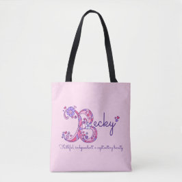 Becky Namen- und Bedeutungsmonogrammtasche Tasche