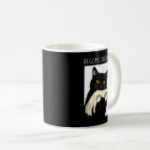 Become Ungovernable - Black Cat Biting Hand Funny Kaffeetasse (VorderseiteRechts)
