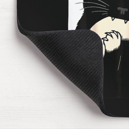 Become Ungovernable - Black Cat Biting Hand Funny Mousepad (Ecke)