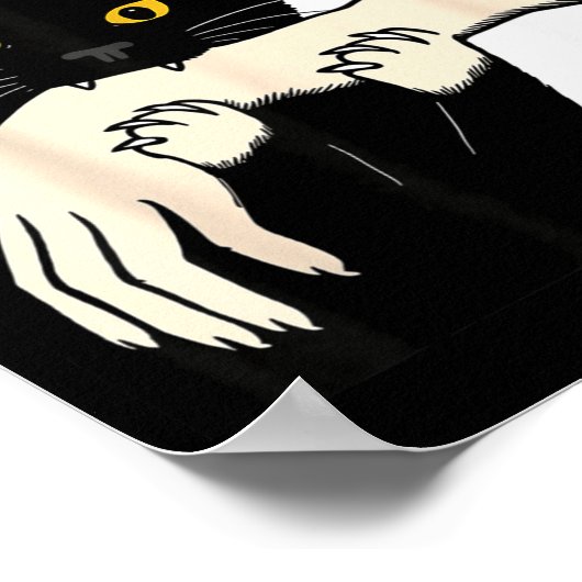 Become Ungovernable - Black Cat Biting Hand Funny  Poster (Ecke)