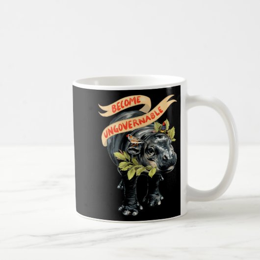 Become Ungovernable Funny Moo-deng Kaffeetasse (Rechts)