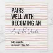 Becoming Aunt Uncle Funny New Mom Dad Pregnancy Weinetikett (Einzelnes Label)