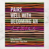 Becoming Aunt Uncle New Mom Dad Pregnancy Weinetikett (Einzelnes Label)