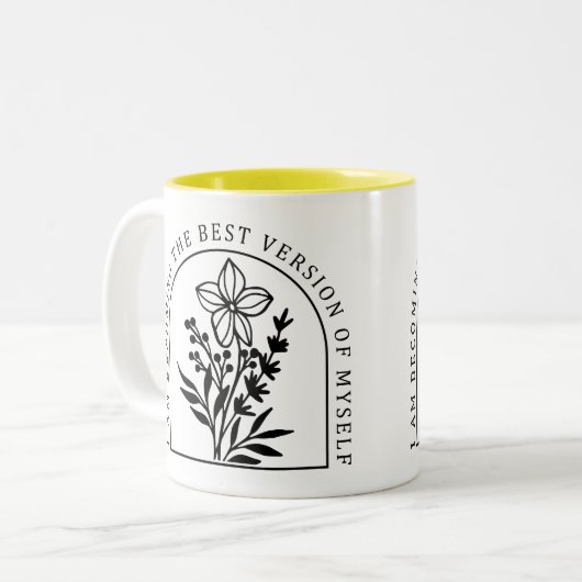 Becoming My Best Self Inspirational Zweifarbige Tasse (Vorderseite Links)