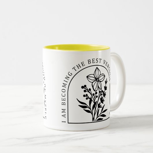Becoming My Best Self Inspirational Zweifarbige Tasse (VorderseiteRechts)