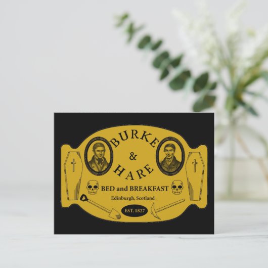 Bed and Breakfast Burke and Hare Postkarte (Stehend Vorderseite)