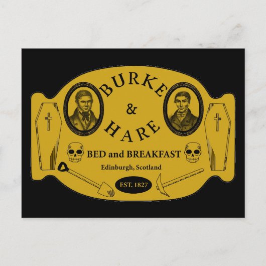 Bed and Breakfast Burke and Hare Postkarte (Vorderseite)