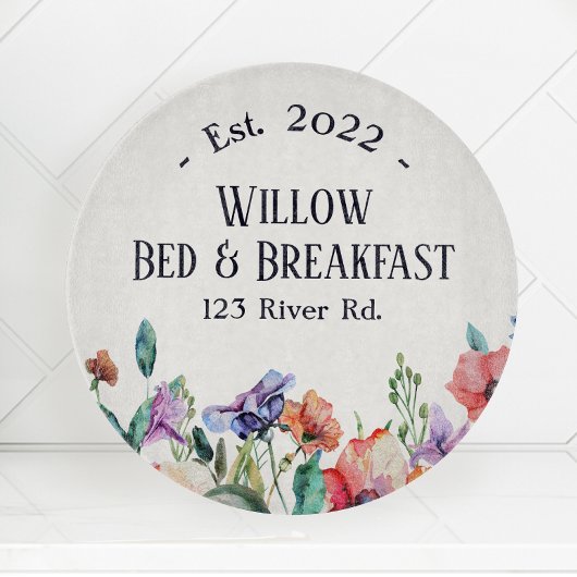 Bed and Breakfast Custom Floral Schneidebrett