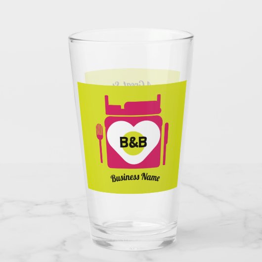 Bed and Breakfast Geschenke und Werbeaktion Glas (Rückseite)