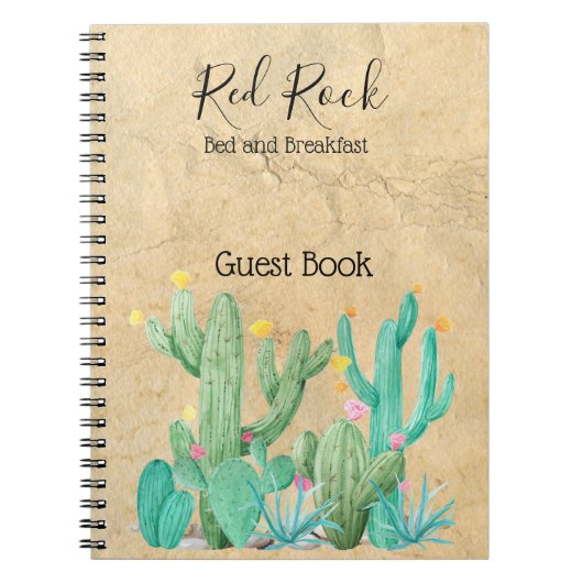 Bed and Breakfast Guest Book Cactus Southwest Notizblock (Vorderseite)