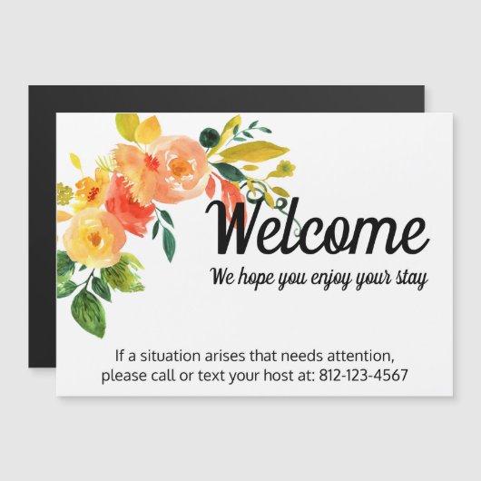 Bed & Breakfast Host Kontakt Information Magnet (Vorne/Hinten)