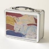 Bed Cat Sleeping Pet Fur Maureen Girard Metall Brotdose (Rückseite)