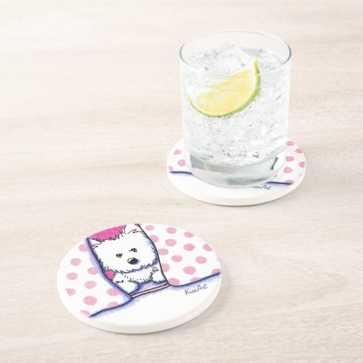 Bed Fort Westie Dog Untersetzer (Seite)