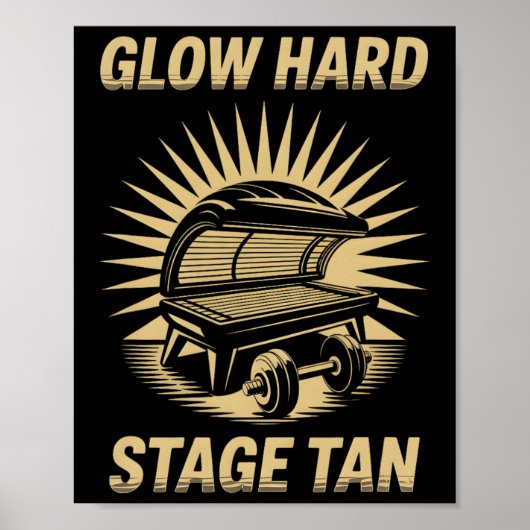 Bed Glow Hard Wettkämpfer Fitness Fans Tan Poster (Vorne)