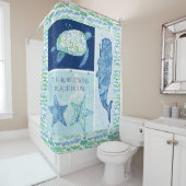 Bed in Breakfast Beach Ocean Whale Starfish Turtle Duschvorhang (Beispiel)
