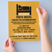 Bed-Logo, Werbung für Jugendherbergen Flyer (Hand)