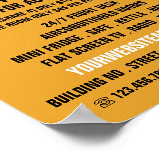 Bed-Logo, Werbung für Jugendherbergen Poster (Ecke)