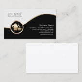 Bed n Breakfast BusinessCard Gold Coffee Pot Icon Visitenkarte (Vorne/Hinten)