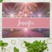 Bed of Blume farbenfrohe Abstrakte Fraktal Art Nam Geschirrtuch (Gefaltet)