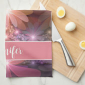 Bed of Blume farbenfrohe Abstrakte Fraktal Art Nam Geschirrtuch (Viertel Falte)