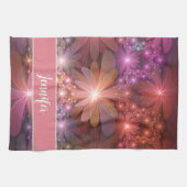 Bed of Blume farbenfrohe Abstrakte Fraktal Art Nam Geschirrtuch (Horizontal)