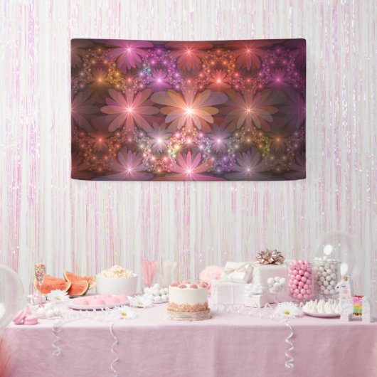 Bed of Blume farbenfrohe Shiny Abstrakte Fraktal K Banner (Party)