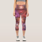 Bed of Blume farbenfrohe Shiny Abstrakte Fraktal K Capri Leggings (Vorderseite)