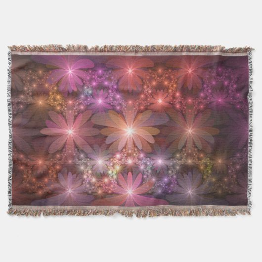 Bed of Blume farbenfrohe Shiny Abstrakte Fraktal K Decke (Vorderseite)