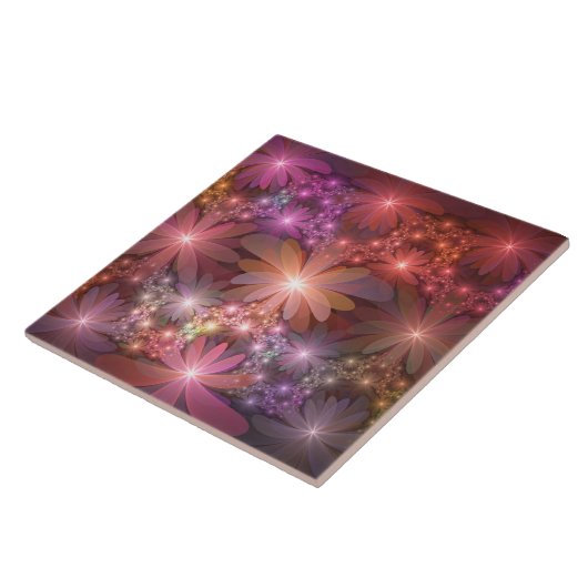 Bed of Blume farbenfrohe Shiny Abstrakte Fraktal K Fliese (Seite)